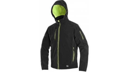 CXS Durham softshell kabát (Fekete-HV sárga)